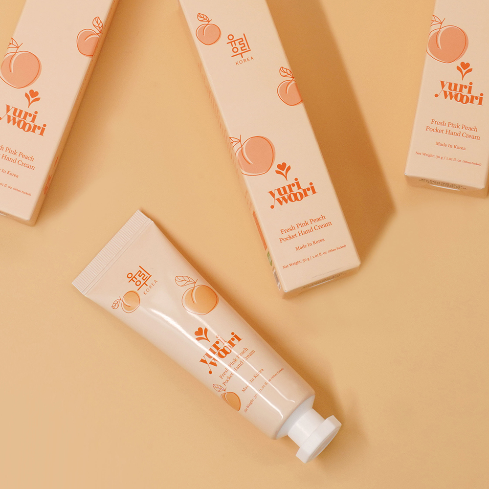 유리우리 후레쉬 핑크 피치 포켓 핸드 크림